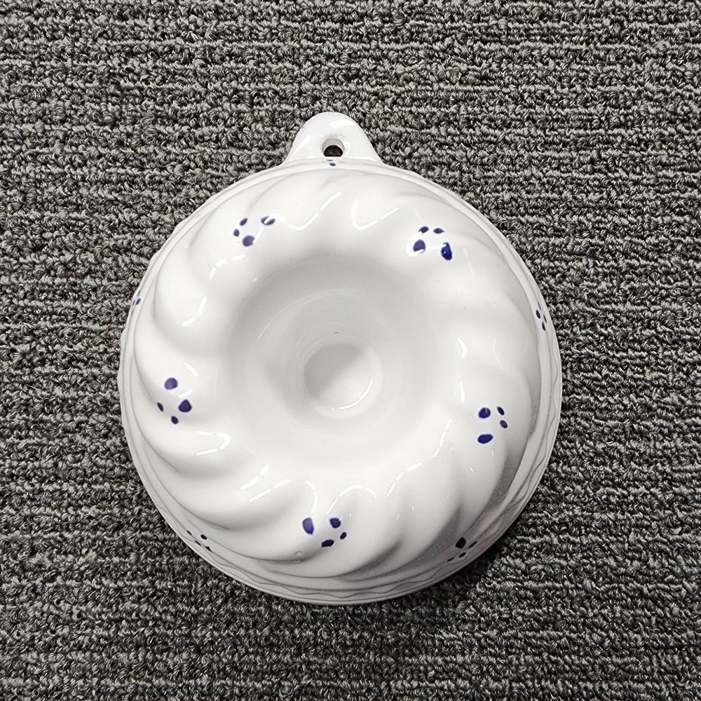Vintage Holstein Ceramic Bundt Pan Hand Painted Germany Cottagecore
